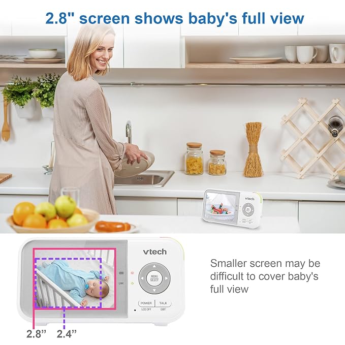 VTech VM923 Baby Monitor, 2.8” Screen, Pan-Tilt-Zoom, 1000ft Long Range - Image 5