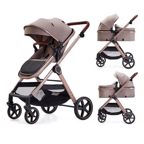 2 in 1 Baby Stroller, Newborn Infant Toddler Convertible Pram Stroller by Lortsybab