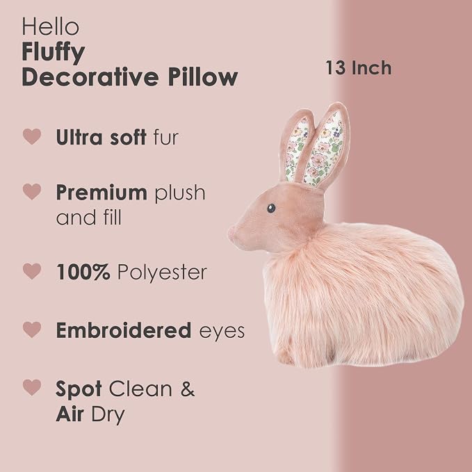 MON AMI Fluffy Bunny Décor Pillow, Soft & Cuddly Plush, Premium Throw Pillow - Image 2