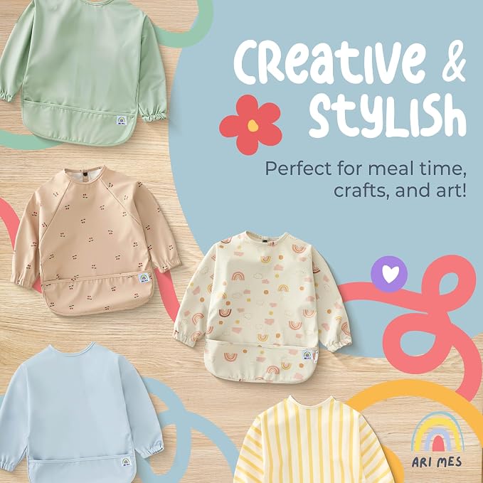 ARI MES Long Sleeves Waterproof Baby Bibs - Image 3