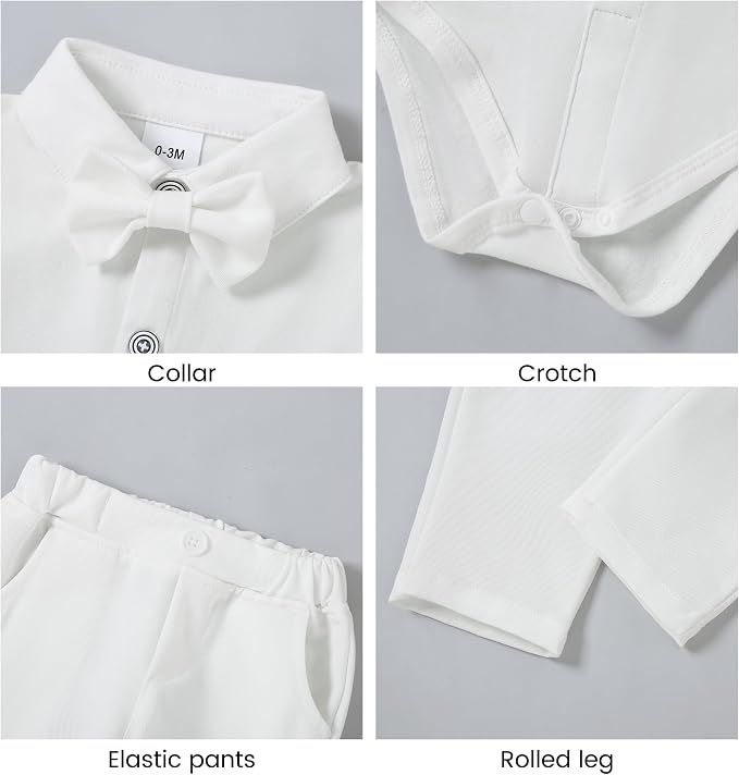 DISAUR Baby Boy Clothes Toddler Boy Outfits 4PCS Gentleman Dress - Image 2