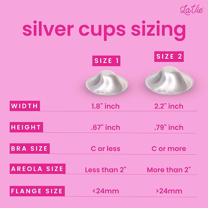 LaVie™ Silver Nursing Cups for Breastfeeding, Soothing Protection for Nursing - Image 3