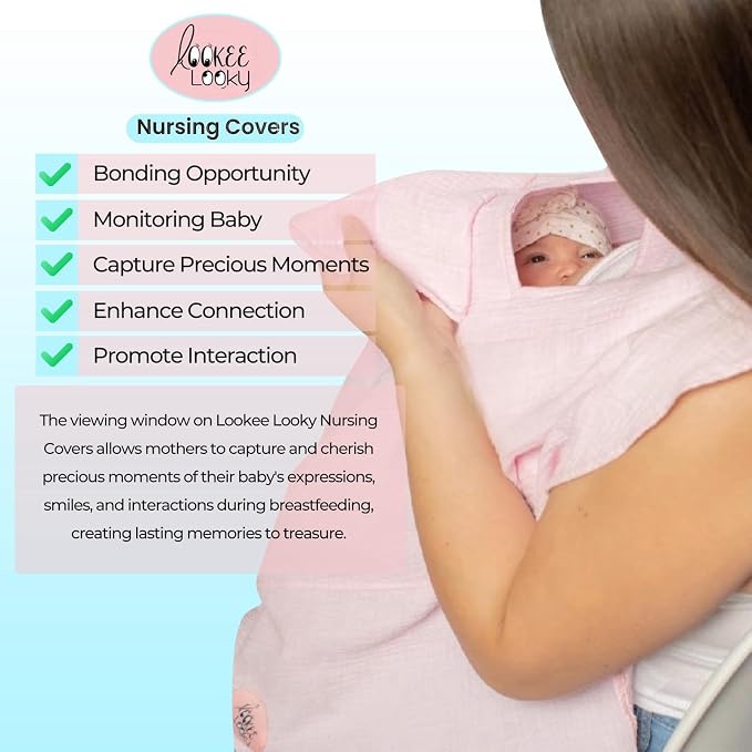 Muslin Nursing Cover for Baby Breastfeeding – Peekaboo Window -100% Breathable - Image 3
