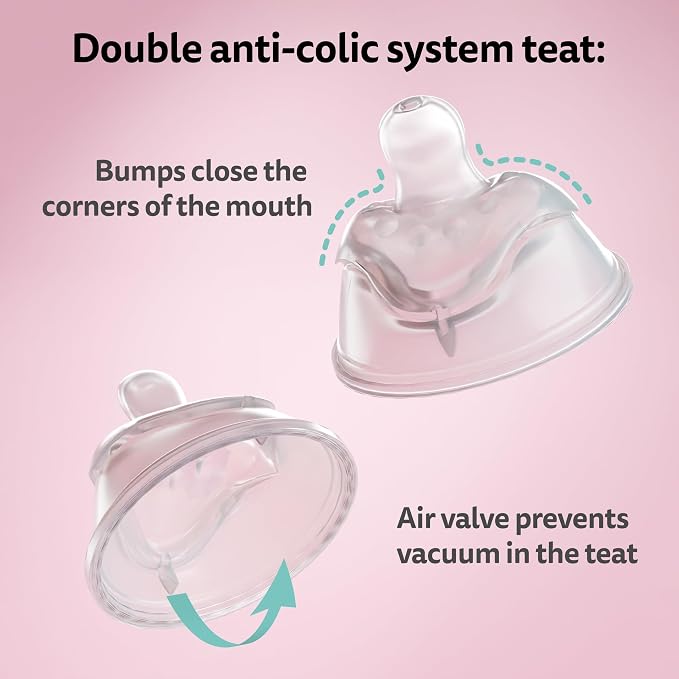 Herobility Double Anti-Colic Baby Bottles – 5 fl oz/140ml – 4-Pack – Multicolor - Image 3