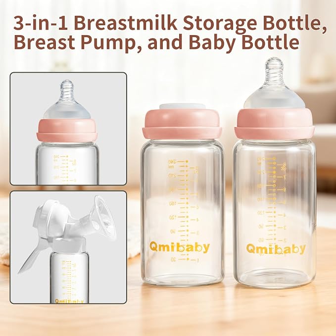 Breast Milk Storage Bottles 240ml 8oz BPA-Free Leak-Proof Natural Baby Bottle - Image 3