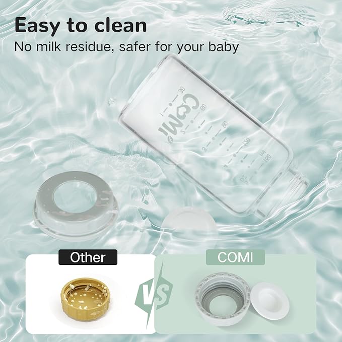 COMI Natural Glass Baby Bottle, Standard Neck Breastmilk Storage Bottle - Image 7