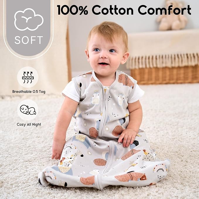 Yoofoss Baby Sleep Sack 12-18 Months 0.5 Tog Wearable Blanket - Image 2