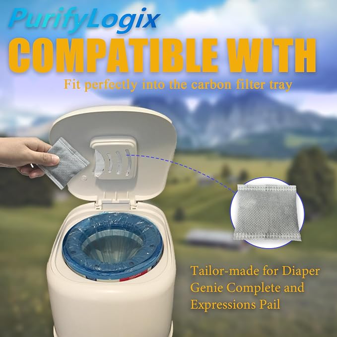 12PCS Diaper Pail Deodorizers Odor Absorber Carbon Filter Refills Compatible - Image 2
