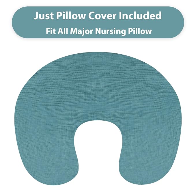 Hooyax Muslin Nursing Pillow Cover, Soft Breathable Feeding Slipcover - Image 2
