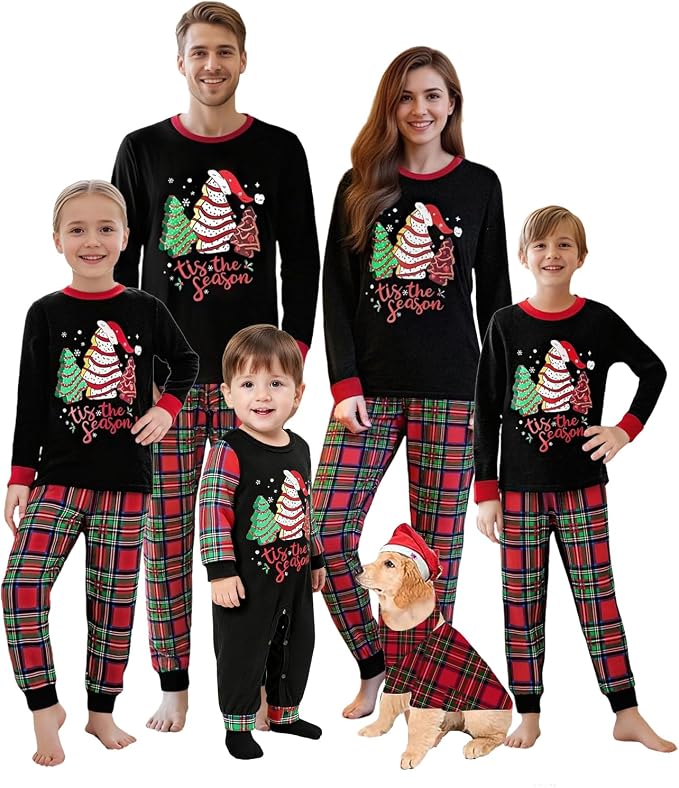 Awoscut Christmas Family Matching Pajamas Christmas Pjs Holiday Nightwear - Image 2
