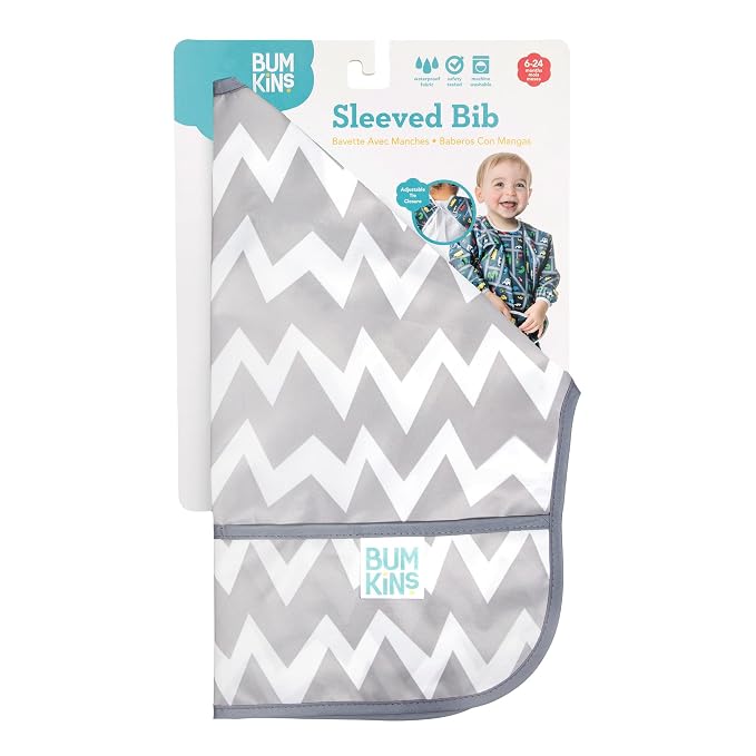 Bumkins Sleeved Bib for Girl or Boy, Baby and Toddler for 6-24 Mos, Essential - Image 6