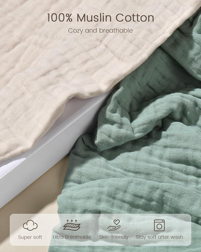 Hooded Baby Towels for Newborn, 35x35 Inch 3 Pack 100% Muslin Cotton Baby Bath - Image 5