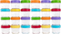 WeeSprout Baby Food Storage Glass Jars w/Lids Bright Variety, Reusable Small by WeeSprout