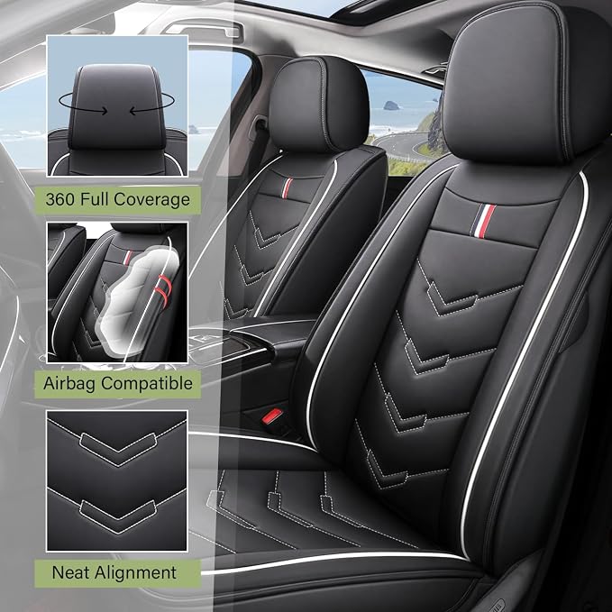Leather Car Seat Covers Fit for LR LR4 2009-2016, 5 Seater Waterproof and - Image 2