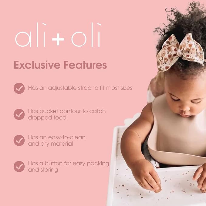 Ali+Oli Silicone Bib Waterproof Silicone Bibs - Image 4