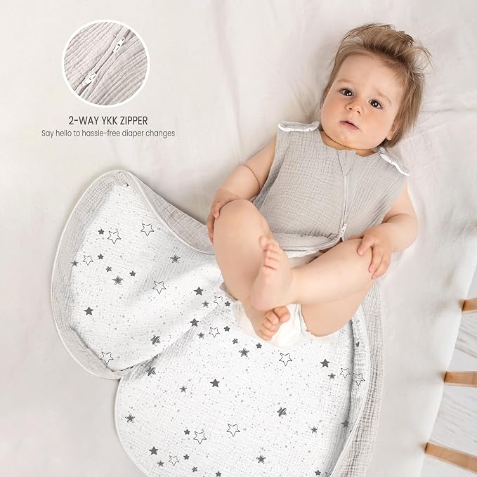 lulumoon Sleep Sack Muslin for Baby: Cotton Wearable Blanket for 3-9 Months - Image 4