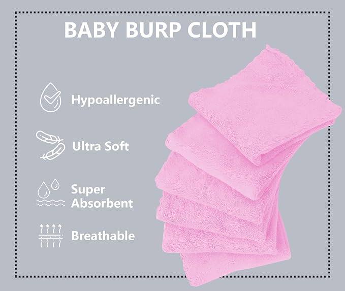 8 Pack Burp Cloths for Baby - Image 2