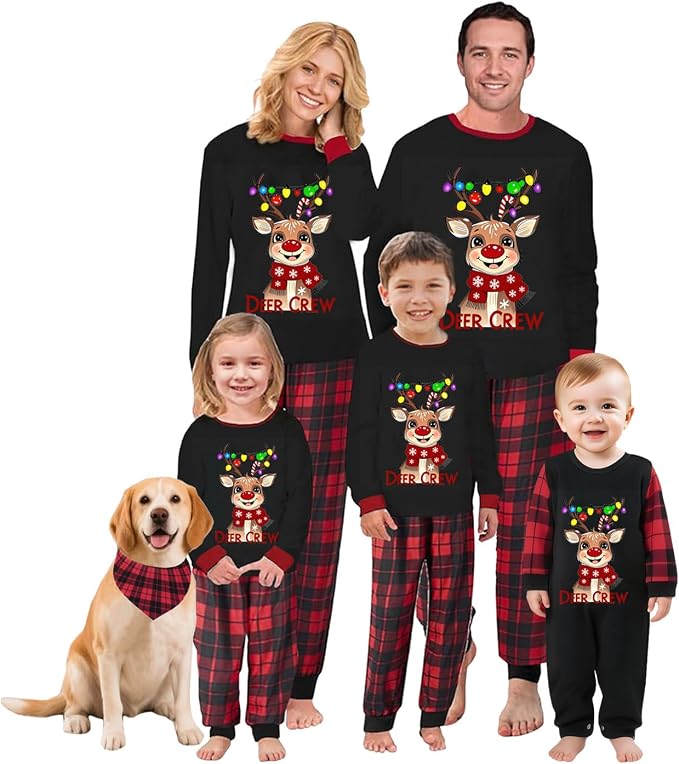 Awoscut Christmas Family Matching Pajamas Christmas Pjs Holiday Nightwear by Awoscut