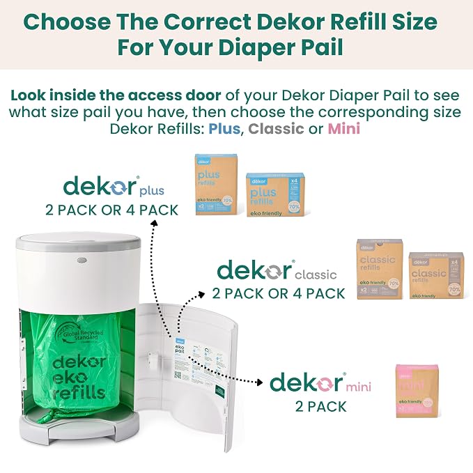 Diaper Dekor Classic Hands-Free Diaper Pail Gift Set | Just Step–Drop–Done | - Image 6