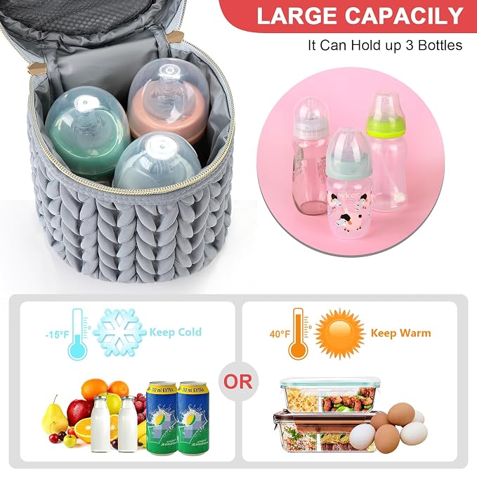 Accmor Breastmilk Cooler Bag, Insulated Baby Bottle Cooler Tote Bags - Image 2