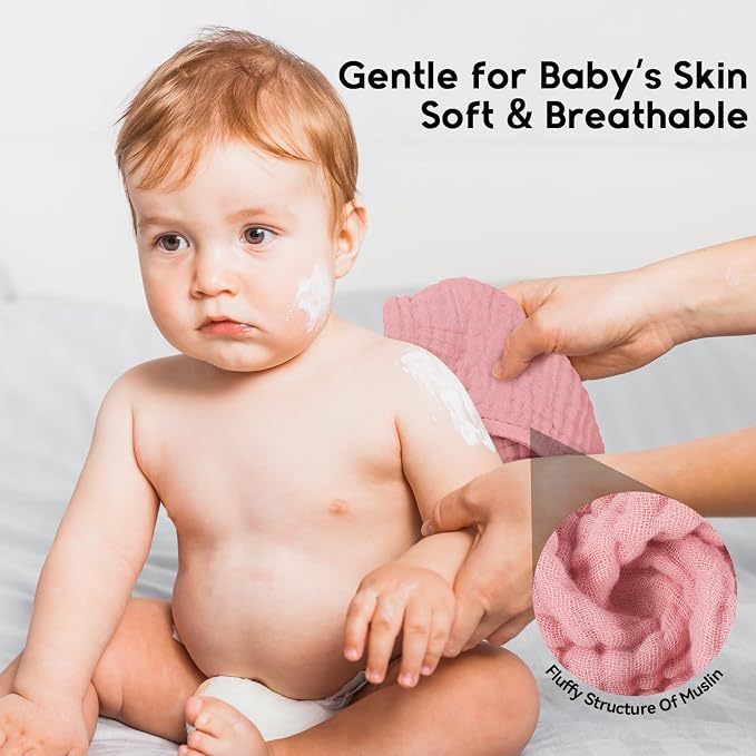 Muslin Burp Cloths for Baby 100% Cotton Burping Cloths for Boys Girls Large - Image 4