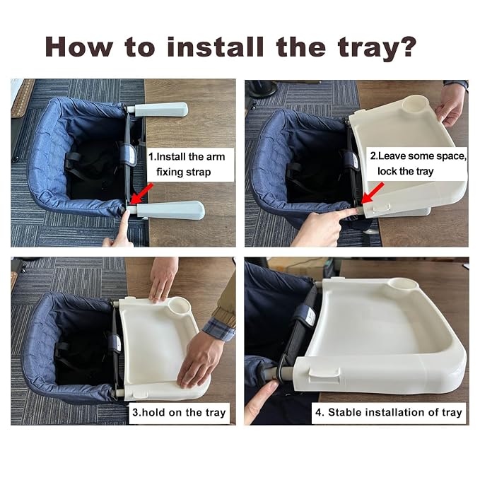 Hook On High Chair with Tray, Fast TableChair Clip on TableHigh Chair, - Image 4