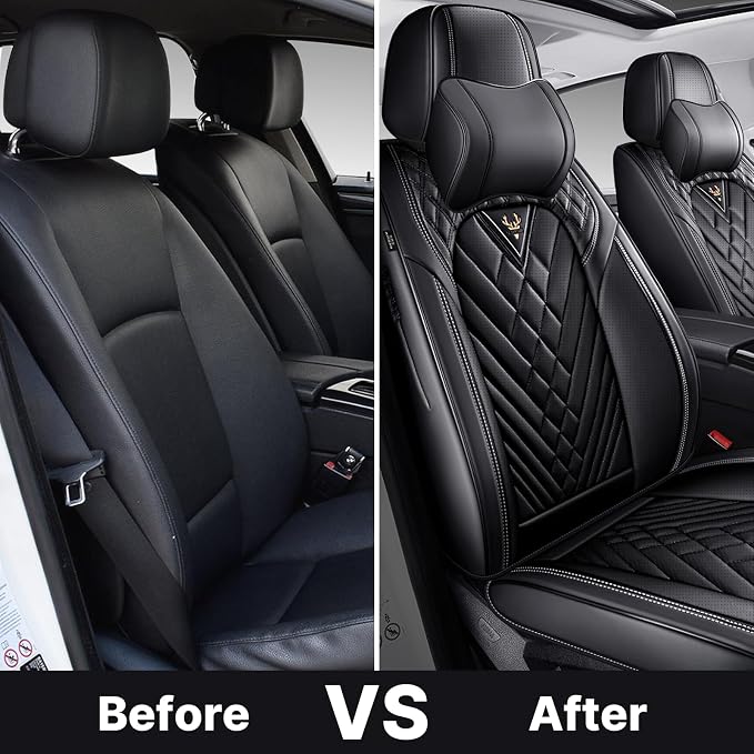 Car Seat Cover Full Set, Waterproof Leather Seat Cover, Front and Rear Auto - Image 7