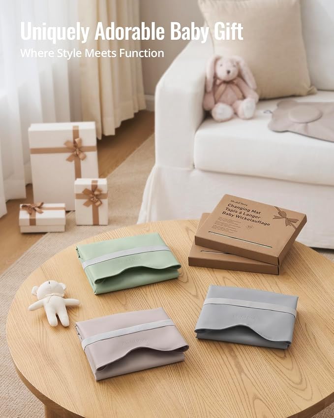 Blissful Diary Vegan Leather Portable Changing Pad, Waterproof Diaper Changing - Image 7