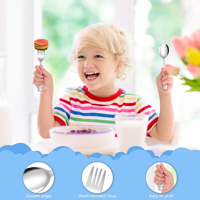 10-Piece Toddler Flatware, Kids Utensils Stainless Steel Cutlery Set, Children - Image 6