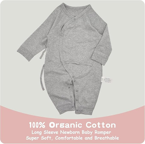 100% Organic Cotton Soft 0-6 Months Unisex Footless Newborn Baby Sleepers - Image 2