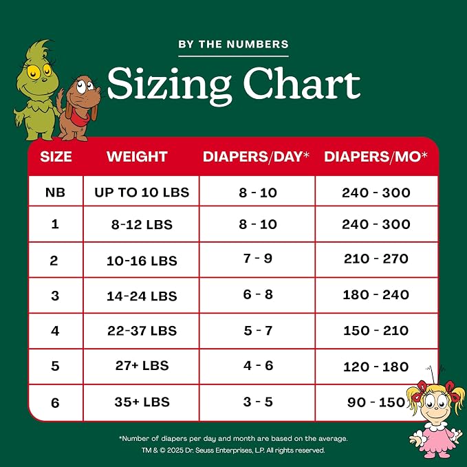 Hello Bello Dr. Seuss Baby Grinch Premium Diapers, Size 4, 58ct Plus Bonus - Image 7