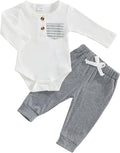 fhutpw Baby Boy Clothes 3 6 12 18 Months Ribbed Knitted Long Sleeve Romper and by fhutpw