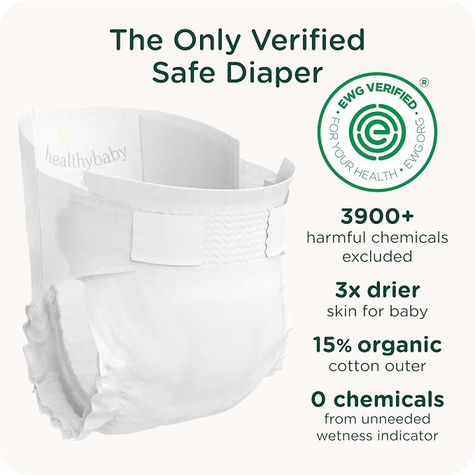 HealthyBaby Our Diapers | EWG Verified Safe & Plant-Based Diapers | Leak - Image 2