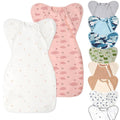 Premium Soft Cotton Swaddle Blanket Sleep Sack Arms Up 2 Packs 6-12 Months by Knirose