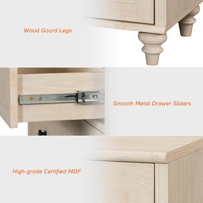 WAMPAT Baby Dresser with 3 Drawers, Kids Dressers with Wide Chest of Drawers - Image 2
