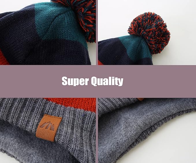 LMLALML Boys Winter Hat Earflap Knitted Beanie - Image 2