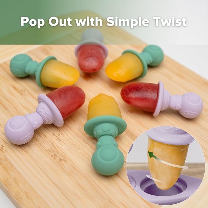 Haakaa Silicone Toddler Popsicle Mold, 3-Cavity Mini Baby Popsicle Molds - Image 7