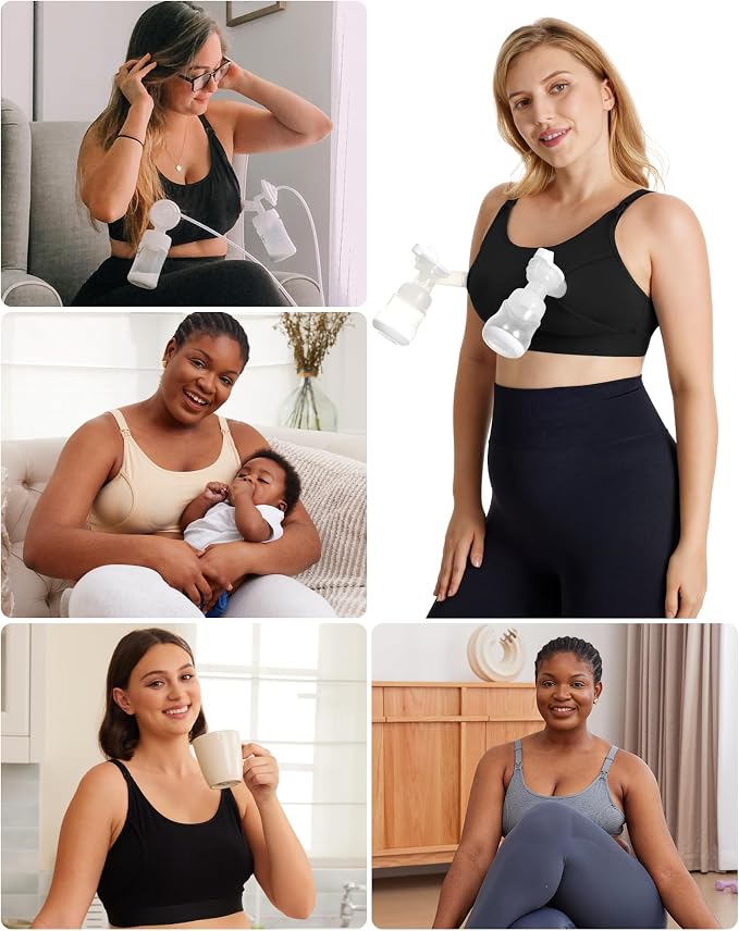 Momcozy Hands Free Pumping Bra, Adjustable Breast-Pumps Holding and Nursing Bra - Image 8