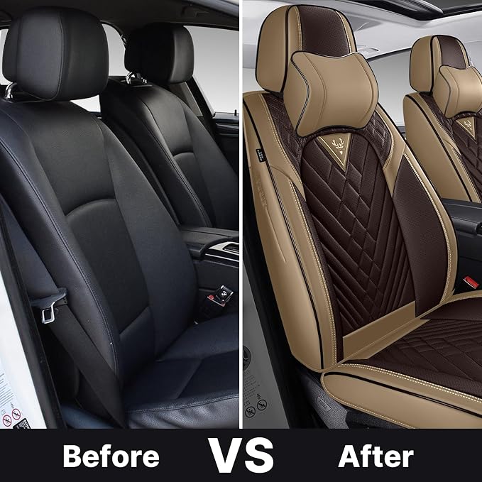 Leather Car Seat Cover Full Set, Waterproof and Protector, 5 Seat Cushion - Image 7