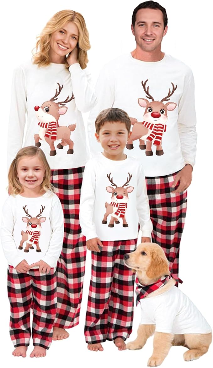 Awoscut Christmas Family Matching Pajamas Christmas Pjs Holiday Nightwear by Awoscut