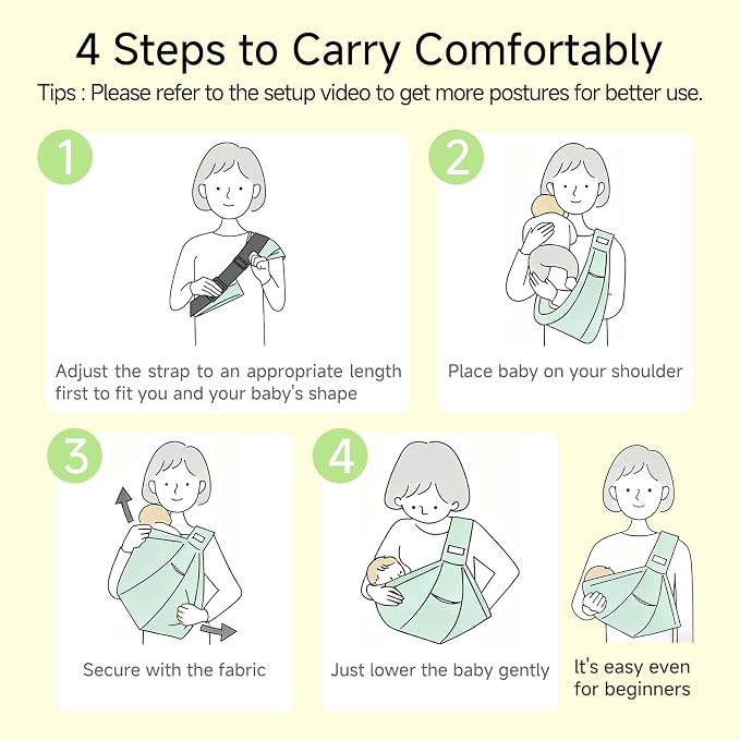Baby Sling Carrier for Newborn to Toddler, Cozy Wearing Baby Wrap Carrier - Image 5