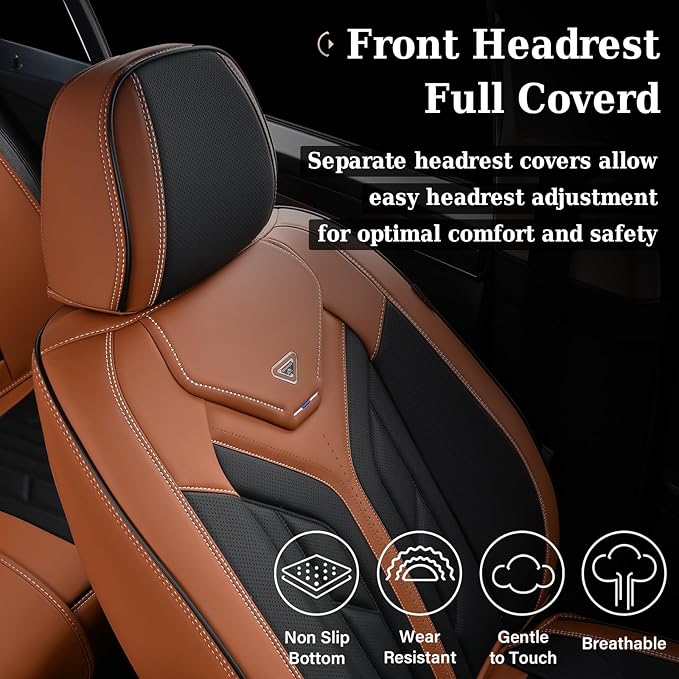 Coverado Front Seat Covers, Car Seat Covers Front Seats, Leather Seat Covers - Image 5