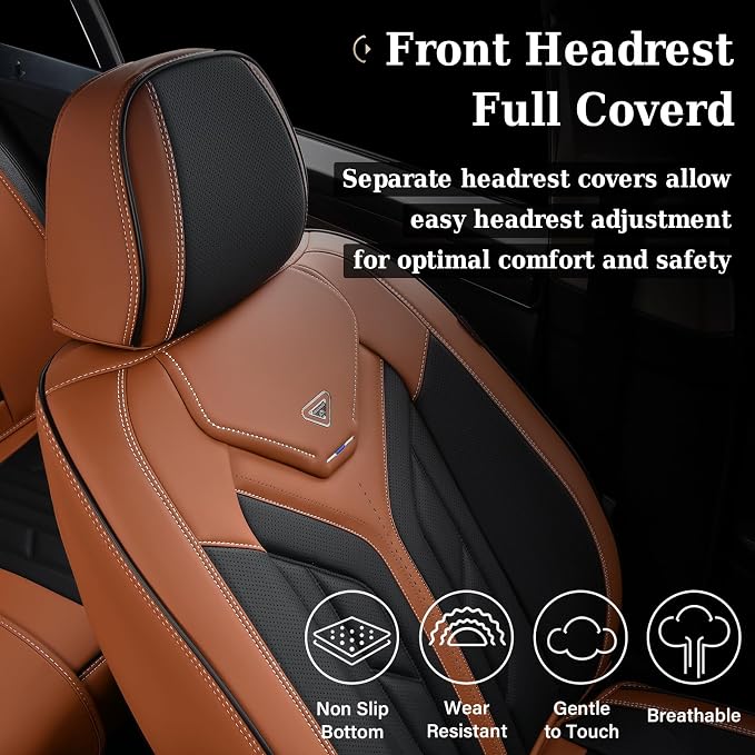 Coverado Seat Covers, Car Seat Covers Full Set, Leather Seat Covers - Image 6