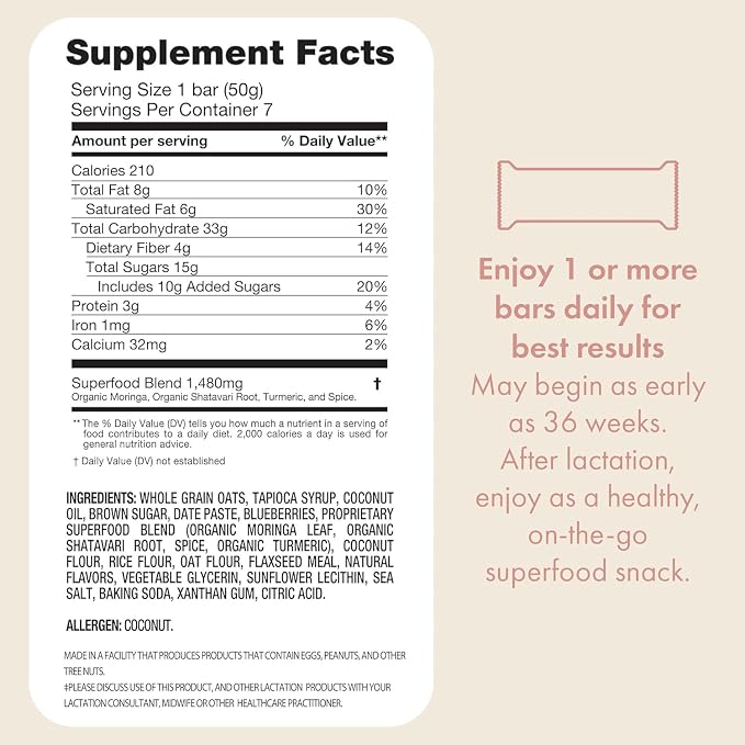 Boobie Bar Superfood Blueberry Muffin Lactation Bar - Image 2