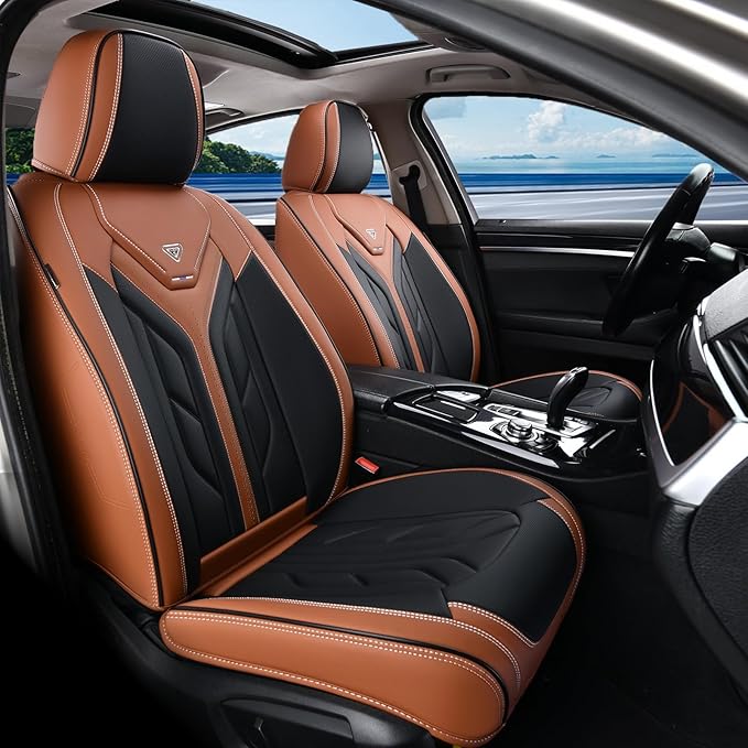Coverado Front Seat Covers, Car Seat Covers Front Seats, Leather Seat Covers by COVERADOAUTO