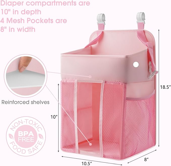 Maliton Hanging Diaper Caddy Nursery Caddy Organizer - Image 4