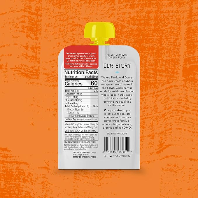 Kekoa Foods 100% USDA Certified-Organic Vegetarian Baby Food Puree Starter - Image 2