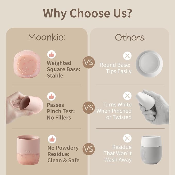 Moonkie Silicone Baby Cups 4 Months+ | Tiny Open Training Cups - Image 6