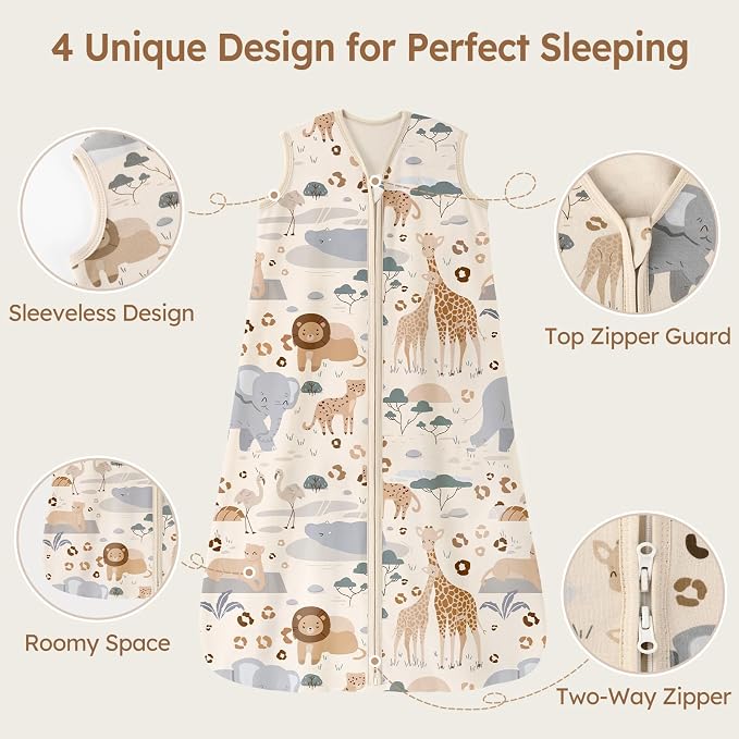 Baby Sleep Sack 0-6 Months 100% Cotton Lightweight 0.5 TOG Wearable Blanket - Image 3
