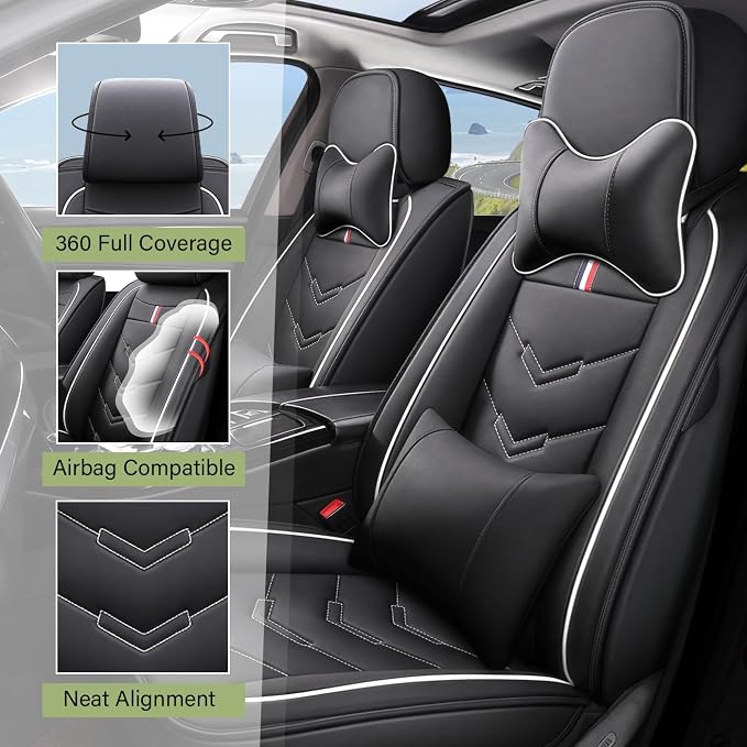 Leather Car Seat Covers Fit for LR Range Rover Evoque 2019-2025, 5 Seater - Image 2